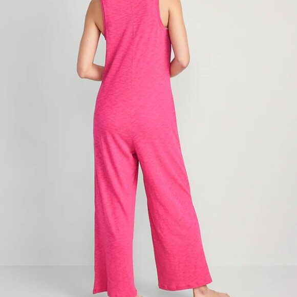 Sunday Sleep Sleeveless Slub-Knit Henley Jumpsuit - Picture 2 of 6